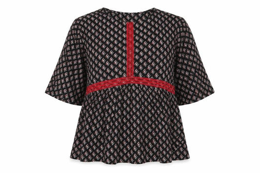 Marks & Spencer Womens Black Geometric  Shirt Dress  Size 12  - Flower detail