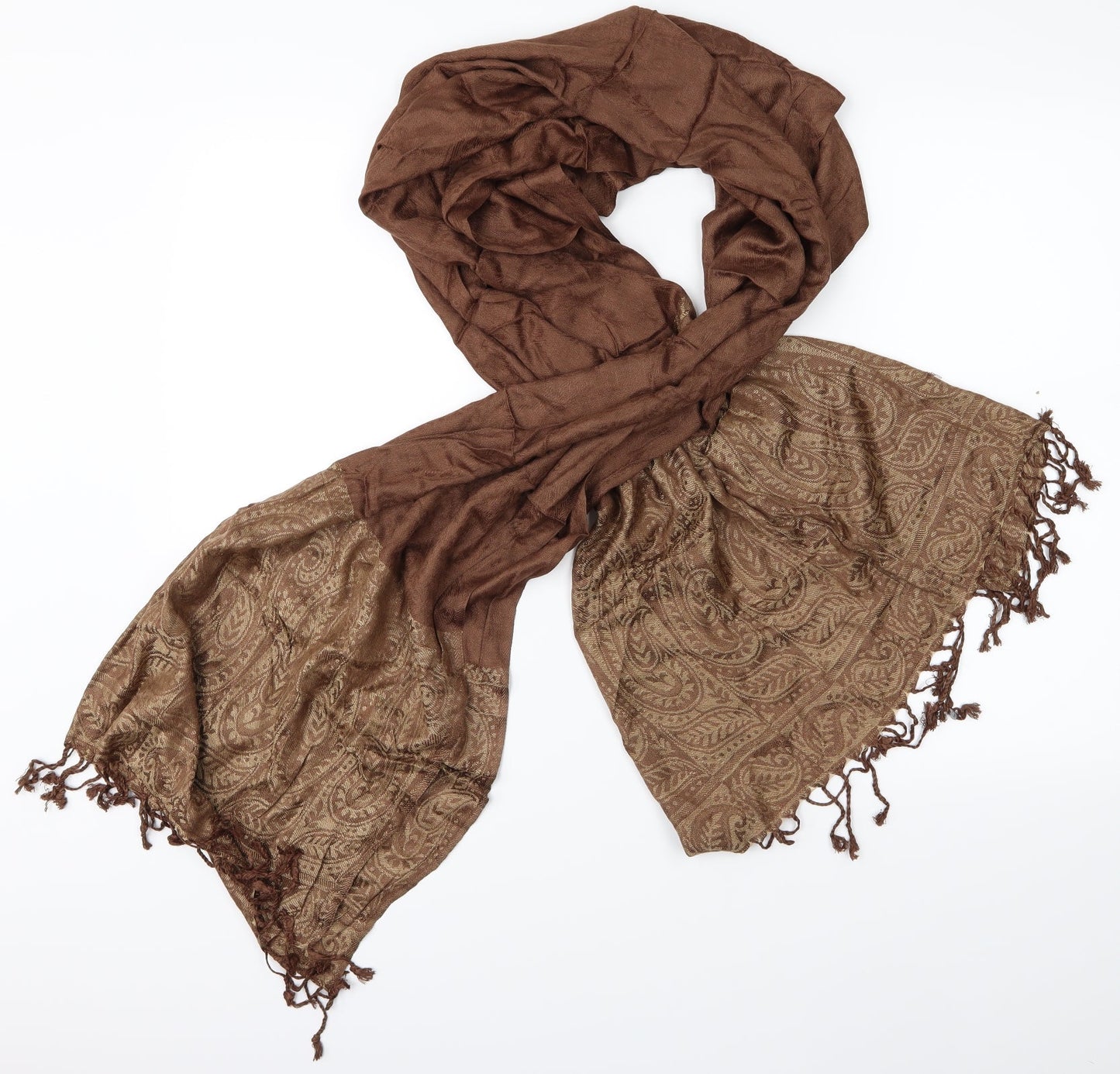 Preworn Womens Brown Geometric   Shawl/Wrap