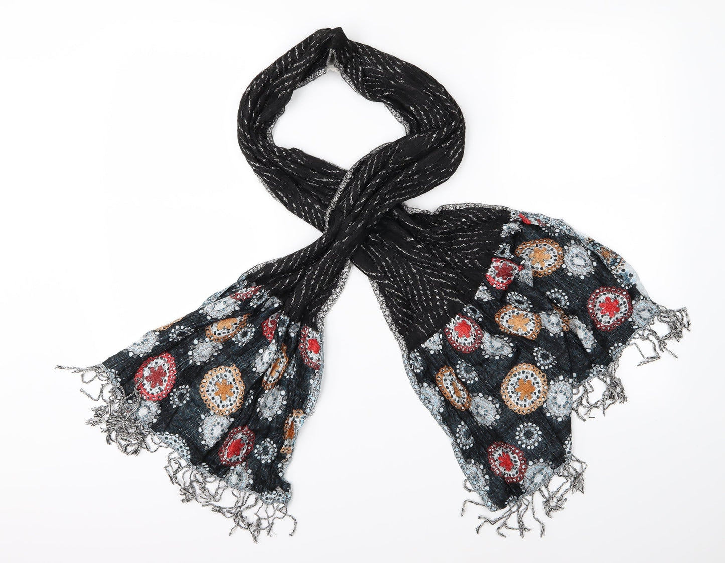 Preworn Womens Black    Scarf