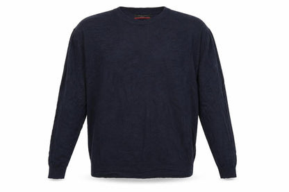 Front view of PIERE CANDIN men’s blue jumper, size L