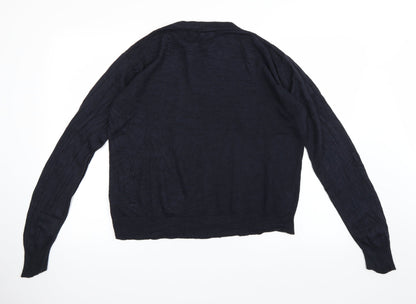 Back view of PIERE CANDIN men’s blue jumper, size L