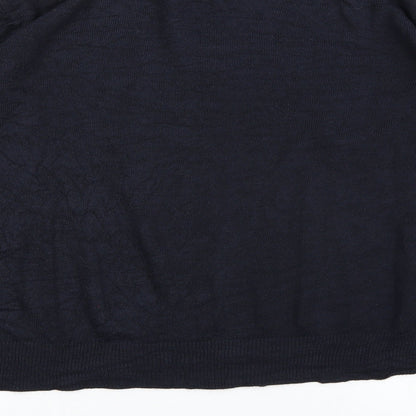 Brand and care label for PIERE CANDIN men’s blue jumper, size L