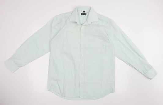 City Classic Mens Green    Button-Up Size 15.5