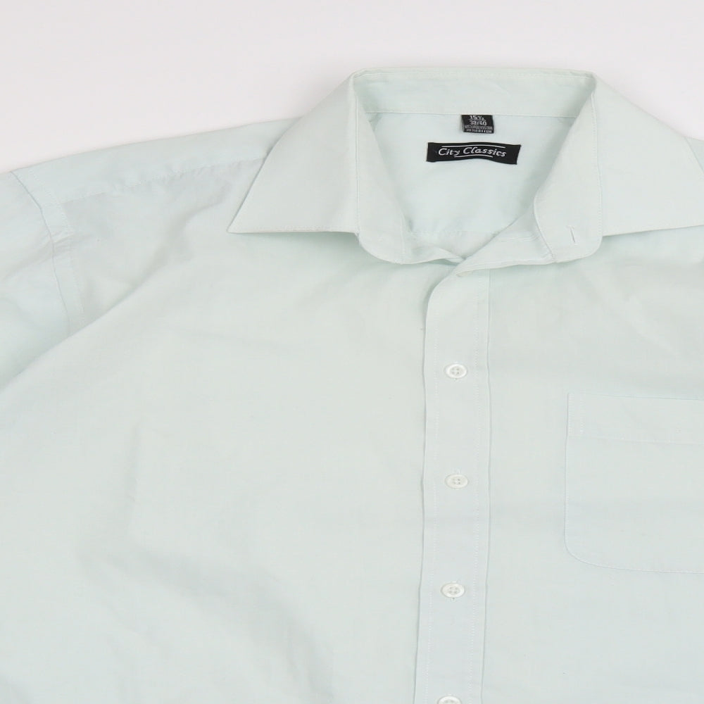 City Classic Mens Green    Button-Up Size 15.5