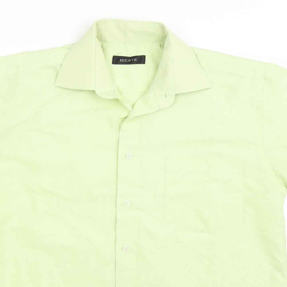Biente Mens Green    Button-Up Size 15.5