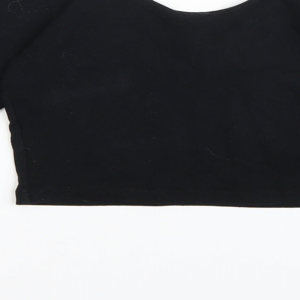 American Apparel Womens Black   Cropped T-Shirt Size S