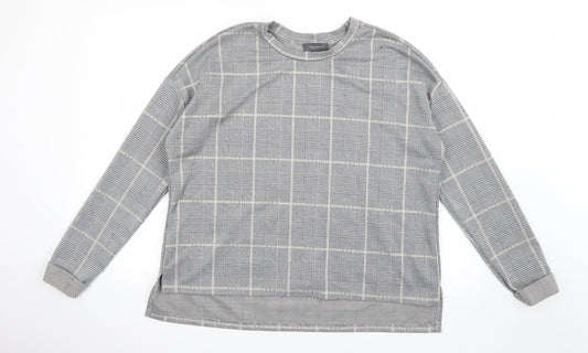 Primark Womens Grey Check  Pullover Sweatshirt Size M