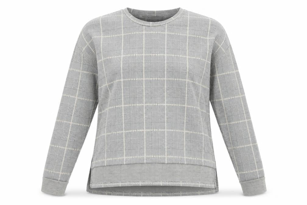 Primark Womens Grey Check  Pullover Sweatshirt Size M