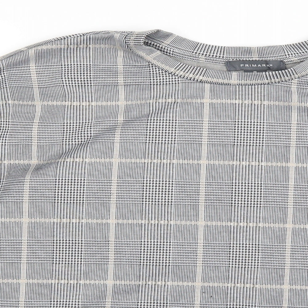Primark Womens Grey Check  Pullover Sweatshirt Size M