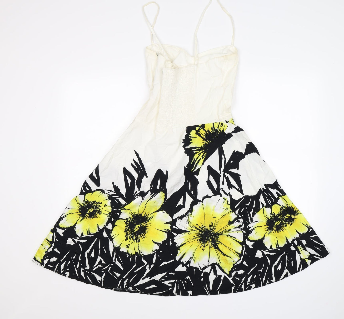 bay Womens White Floral  Fit & Flare  Size 8