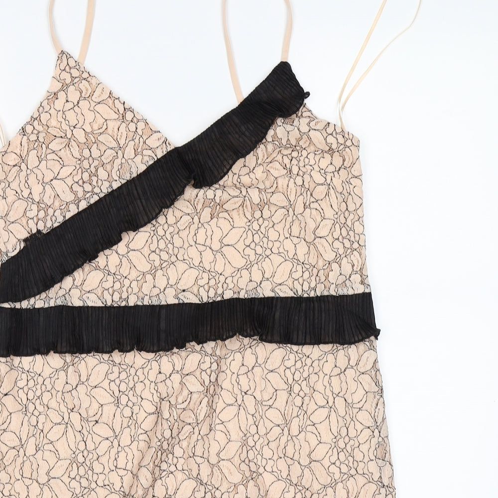 River Island Womens Pink Floral Lace Slip Dress  Size 12