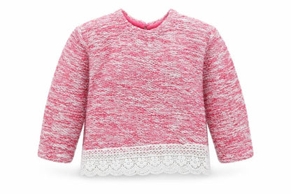 Front view of Primark girls’ pink knit jumper, size 3-6, months