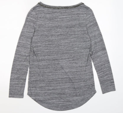 Back view of Indigo women’s grey basic blouse, size UK 12