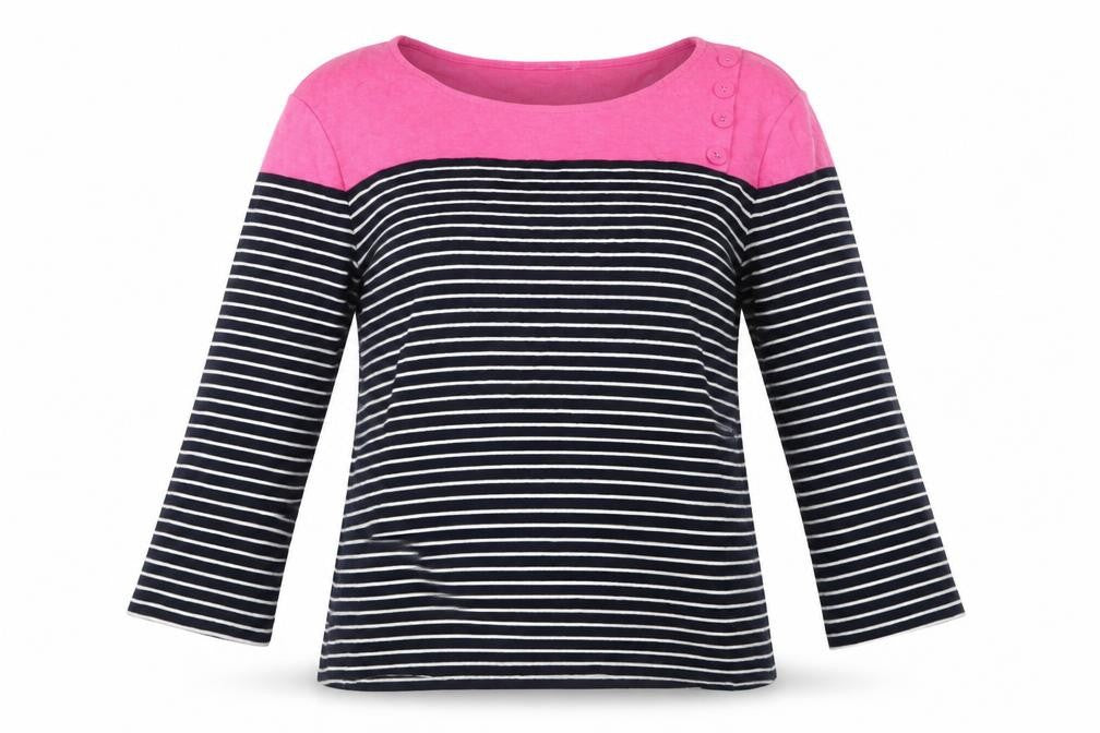 Country Casuals Womens Black Striped Pullover Sweatshirt Size M