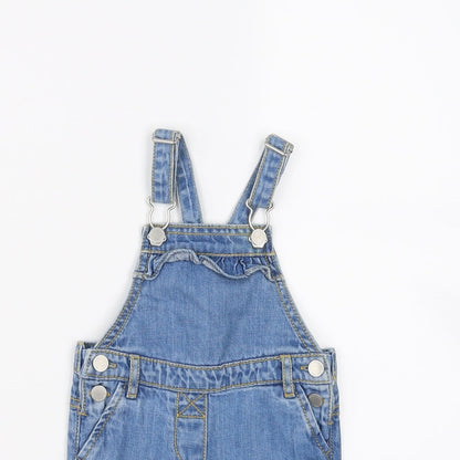 Close-up detail of Next Baby Blue Dungaree One-Piece, size 3-6, Months