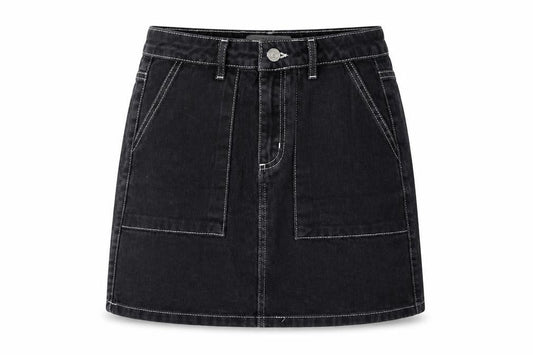 Denim & Co. Womens Black   Mini Skirt Size 8