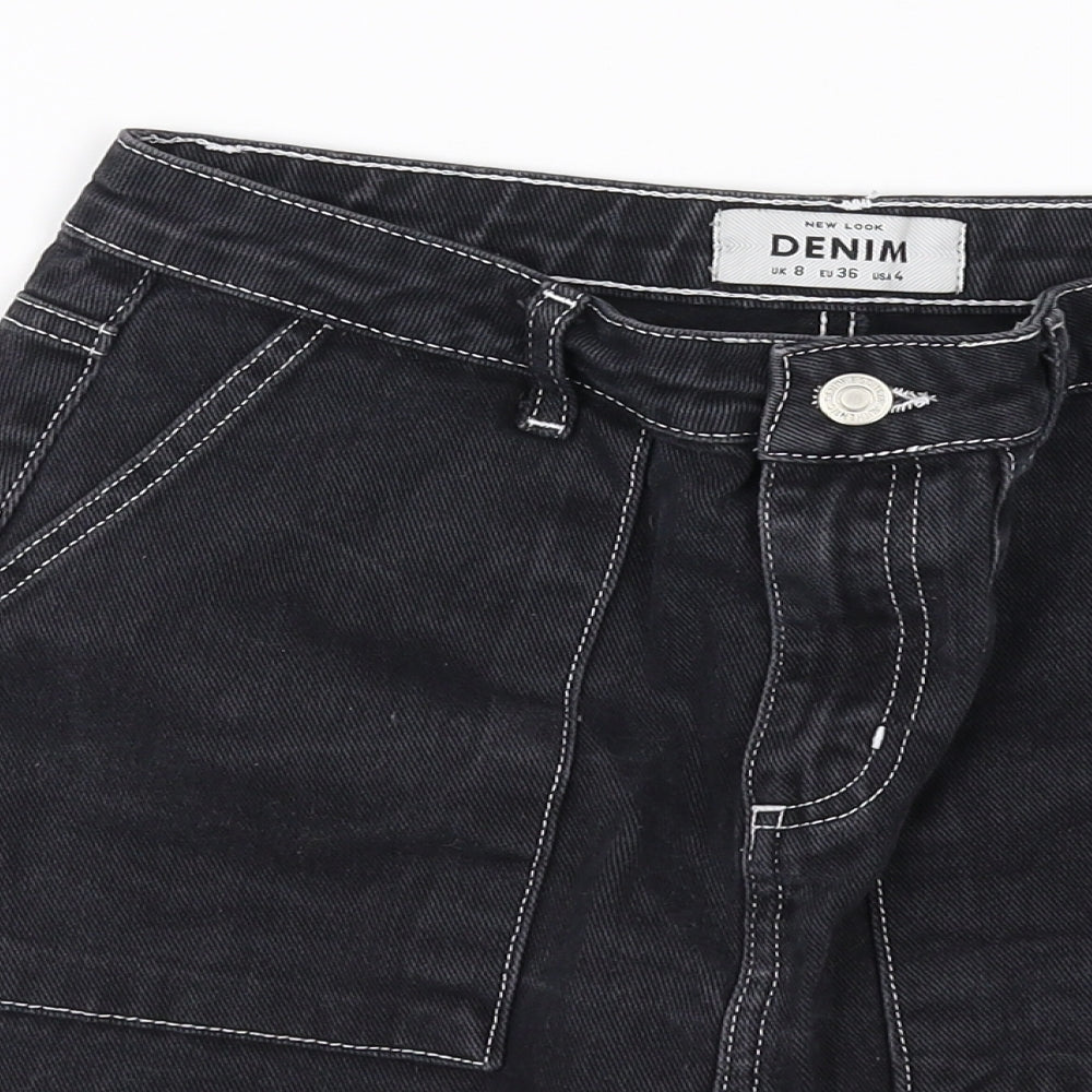 Denim & Co. Womens Black   Mini Skirt Size 8