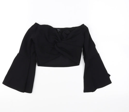 New Look Womens Black   Cropped Blouse Size 6