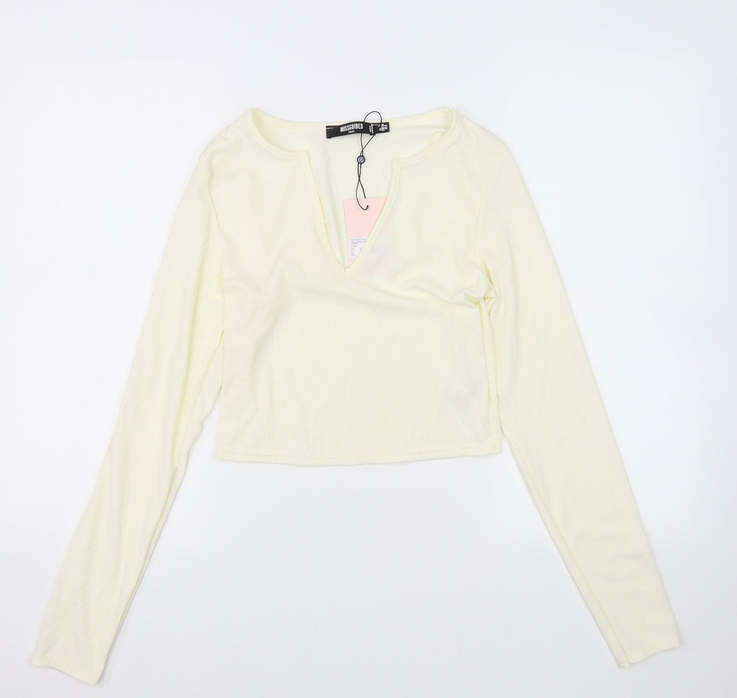 Missguided Womens Yellow   Basic T-Shirt Size 10