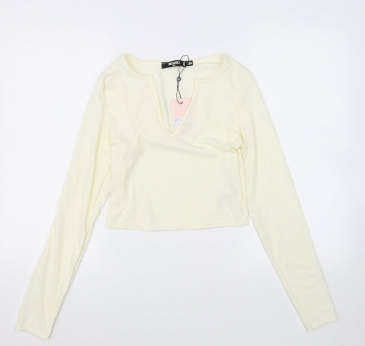 Missguided Womens Yellow   Basic T-Shirt Size 10