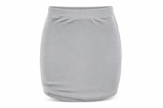 Front view of Misspap women’s grey mini skirt, size XS
