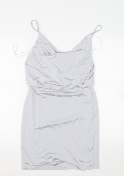 Additional front view of Miss Selfridge women’s grey mini, size UK 10