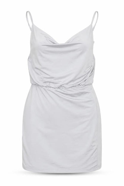 Front view of Miss Selfridge women’s grey mini, size UK 10