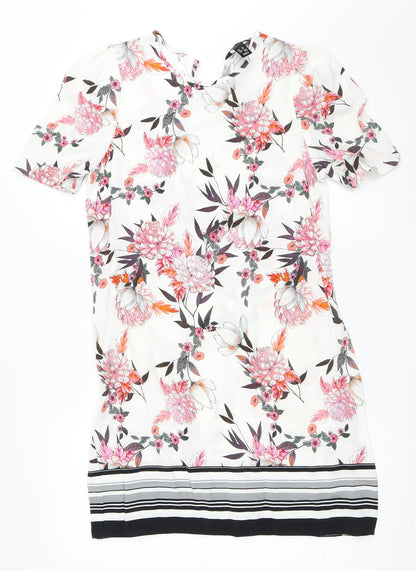 Preloved New Look Womens Ivory Floral  Shift  Size 10 - Front