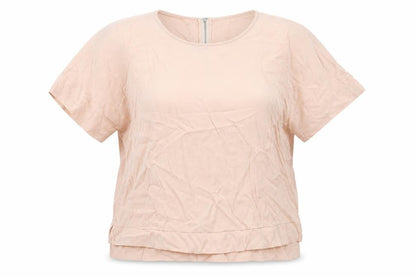 Front view of River Island women’s pink basic blouse, size UK 12