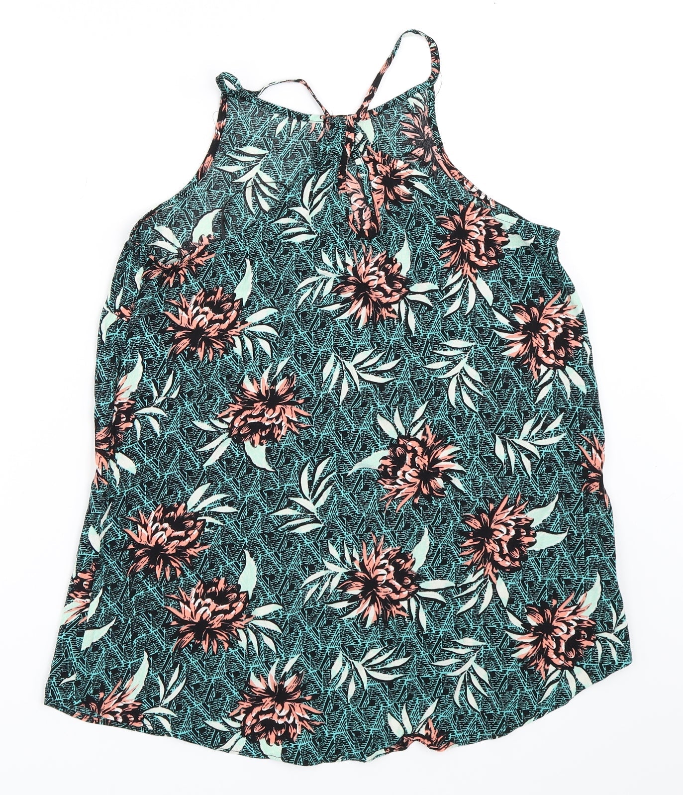 New Look Womens Green Floral  Basic Blouse Size 12