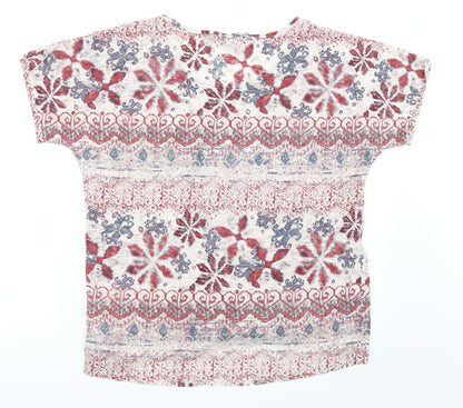 Back view of Marks & Spencer women’s red geometric basic t-shirt, size UK 8