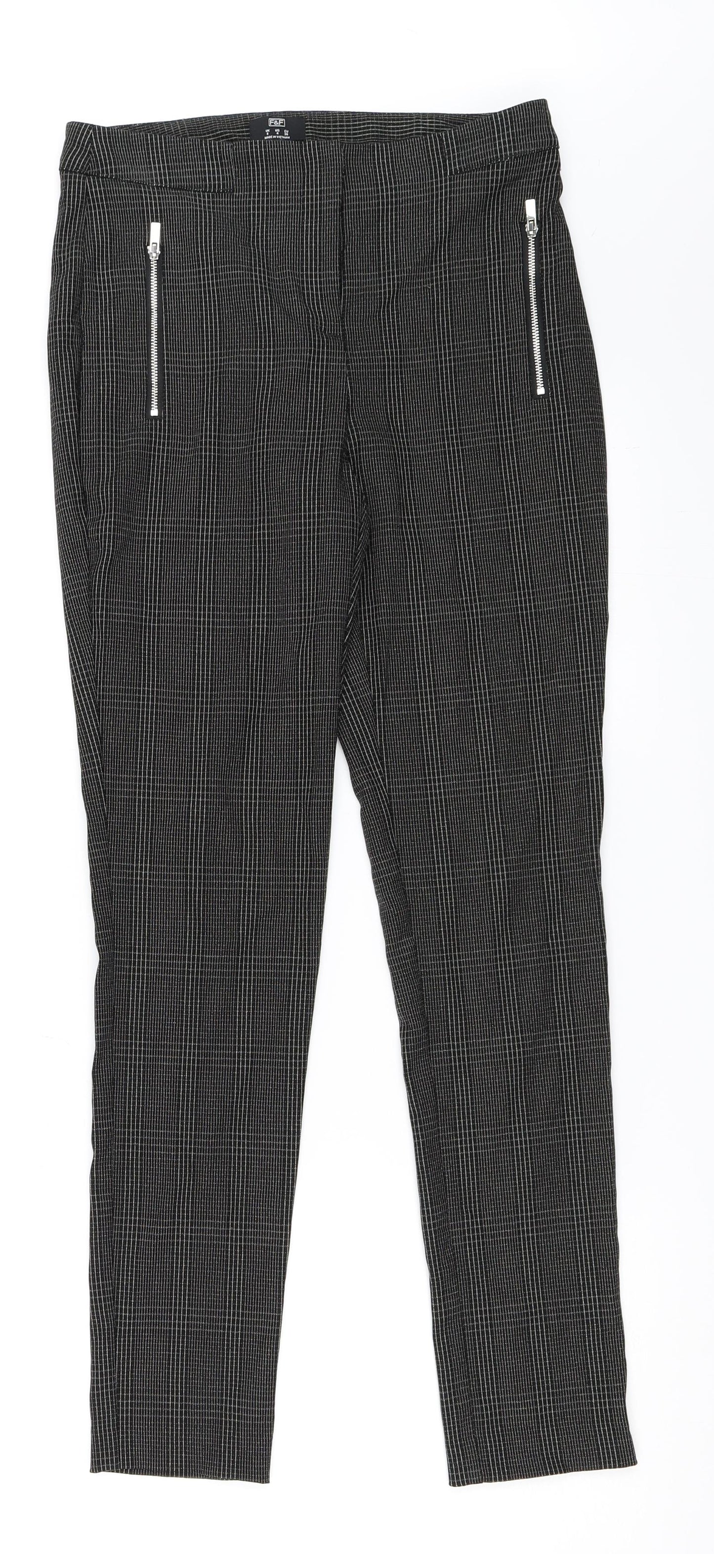 F&F Womens Black   Capri Trousers Size 8 L28 in