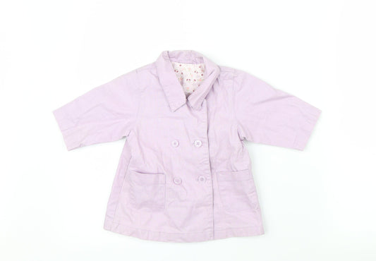 Marks and Spencer Girls Purple   Jacket Coat Size 3-6 Months