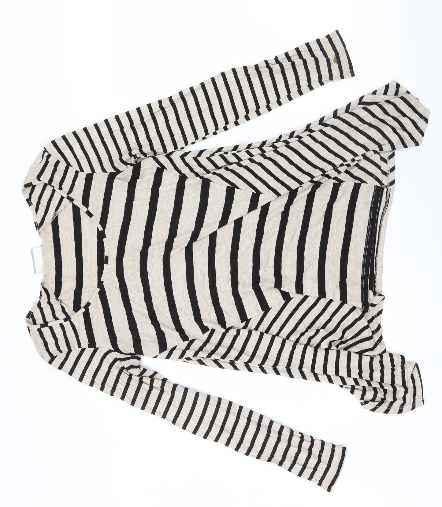 Wallis Womens Brown Striped  Basic T-Shirt Size S