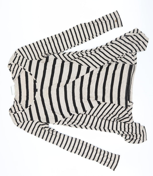 Wallis Womens Brown Striped  Basic T-Shirt Size S
