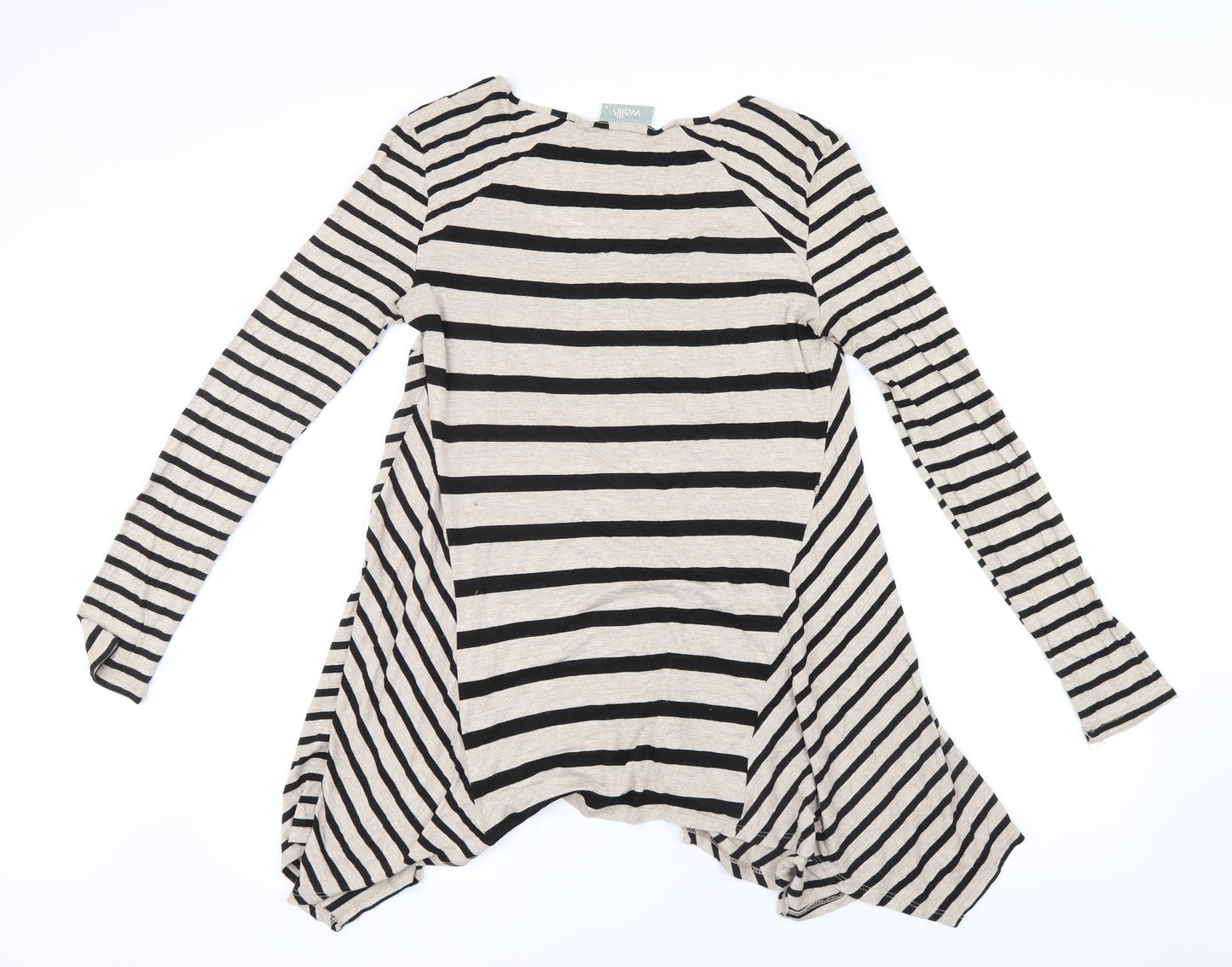 Wallis Womens Brown Striped  Basic T-Shirt Size S