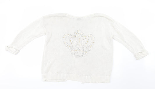 Topshop Womens Ivory  Knit Pullover Jumper Size 10