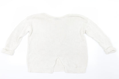 Back view of Topshop women’s ivory knit jumper, size UK 10