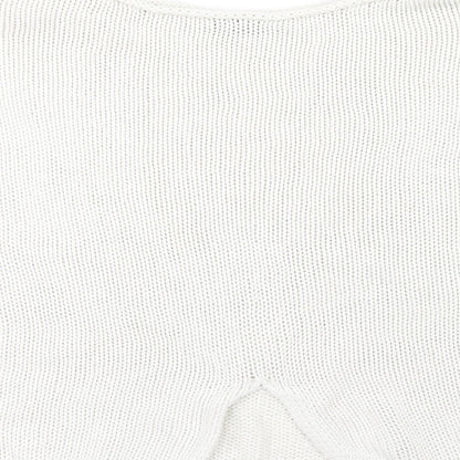 Brand and care label for Topshop women’s ivory knit jumper, size UK 10