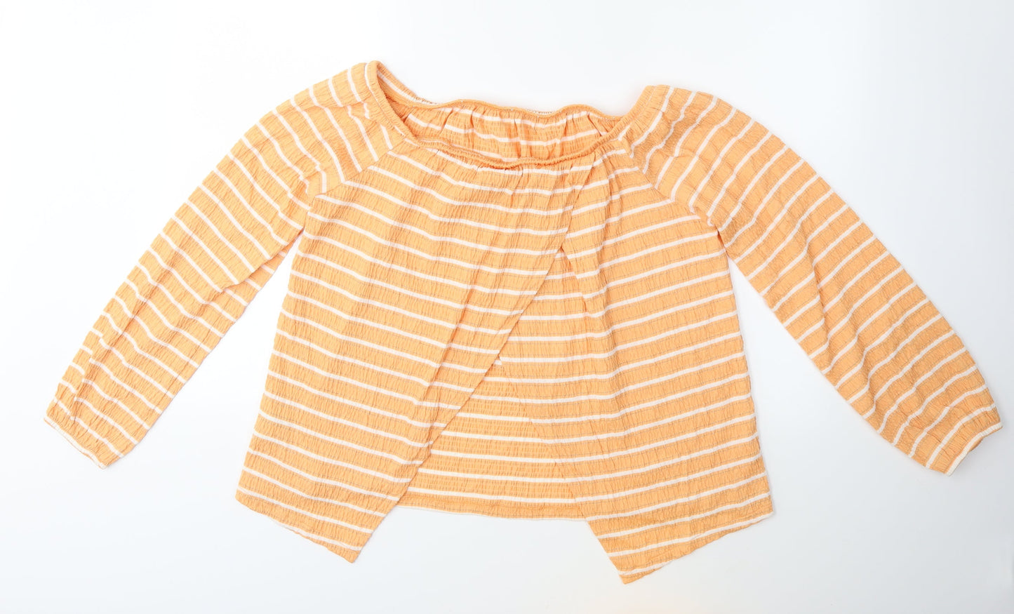 NEXT Womens Orange Striped  Basic Blouse Size 14