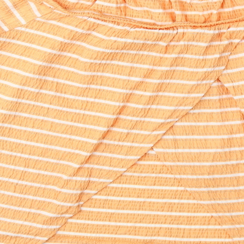 NEXT Womens Orange Striped  Basic Blouse Size 14