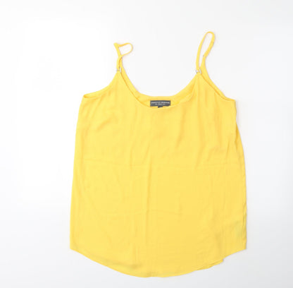 Front view of Dorothy Perkins women’s yellow basic blouse, size UK 12