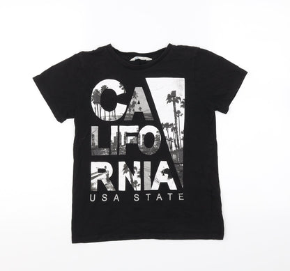 Additional front view of H&M girls’ black basic t-shirt, size 9-10, years