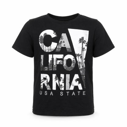 Front view of H&M girls’ black basic t-shirt, size 9-10, years