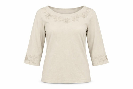 Front view of Papaya women’s beige jumper, size UK 12