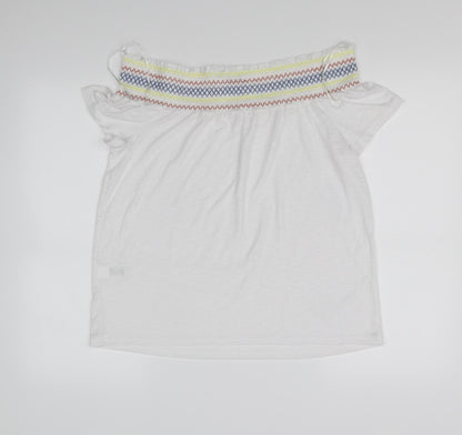 Back view of Papaya women’s white basic blouse, size UK 12