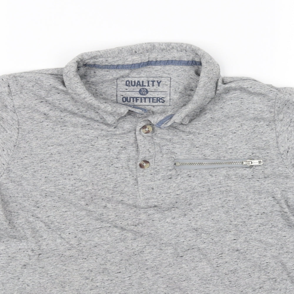 quality outfitters Boys Grey   Basic Polo Size 10 Years