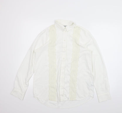 Additional front view of H&M women’s white basic button-up, size UK 6