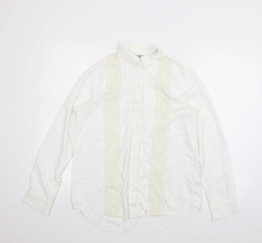 H&M Womens White   Basic Button-Up Size 6