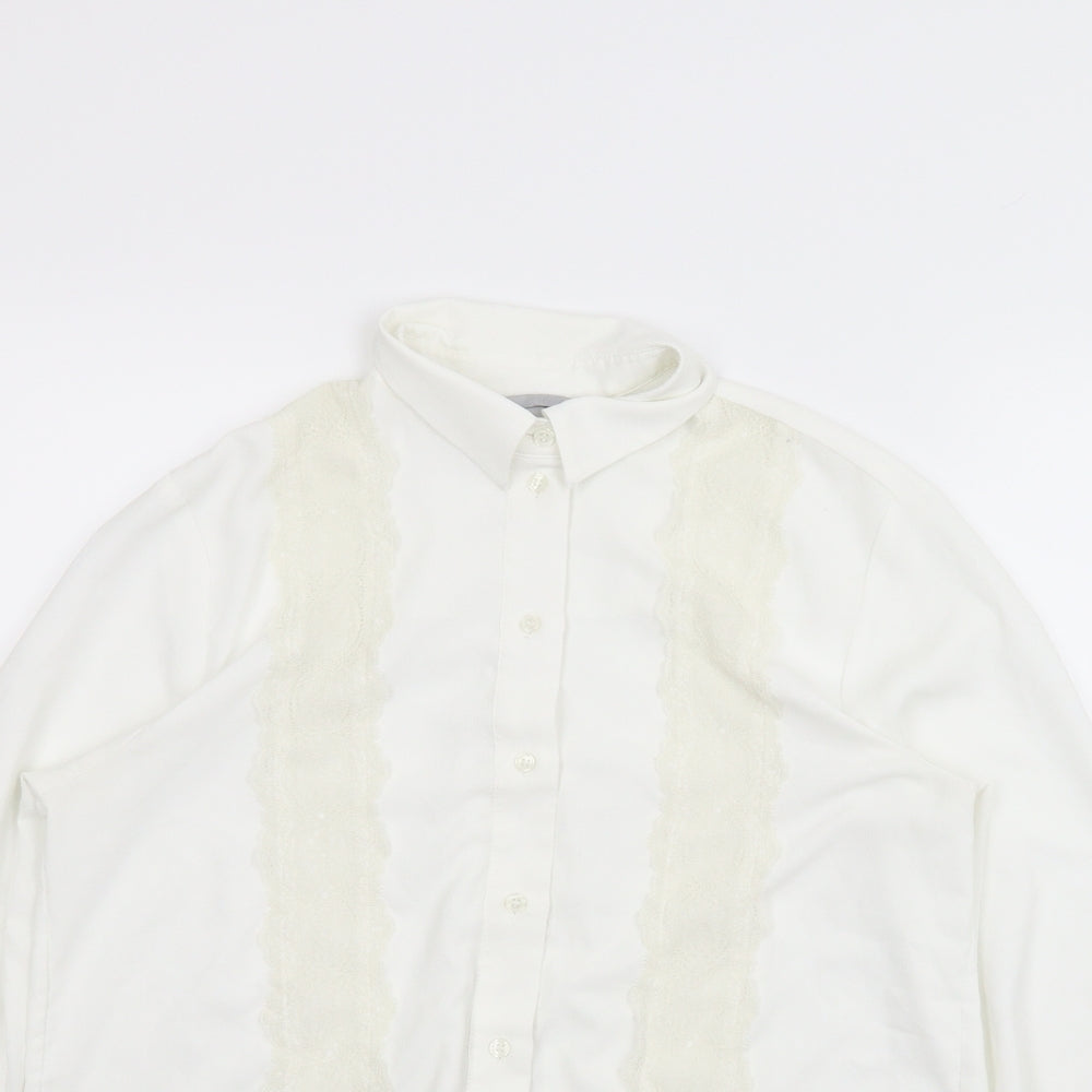 H&M Womens White   Basic Button-Up Size 6